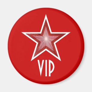Red Star 'VIP' fridge magnet round red