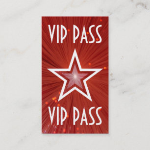 Red Star 'VIP PASS' business card red back