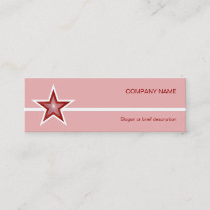 Red Star white line business card pink skinny