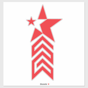 Red Star with Chevron Arrows