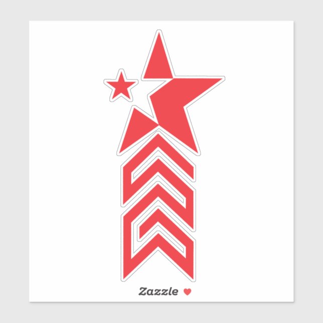 Red Star with Chevron Arrows (Sheet)