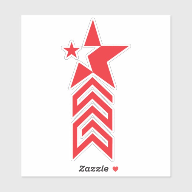 Red Star with Chevron Arrows (Sheet)