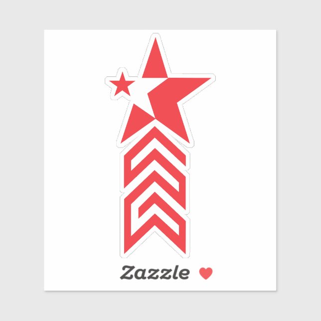 Red Star with Chevron Arrows (Sheet)