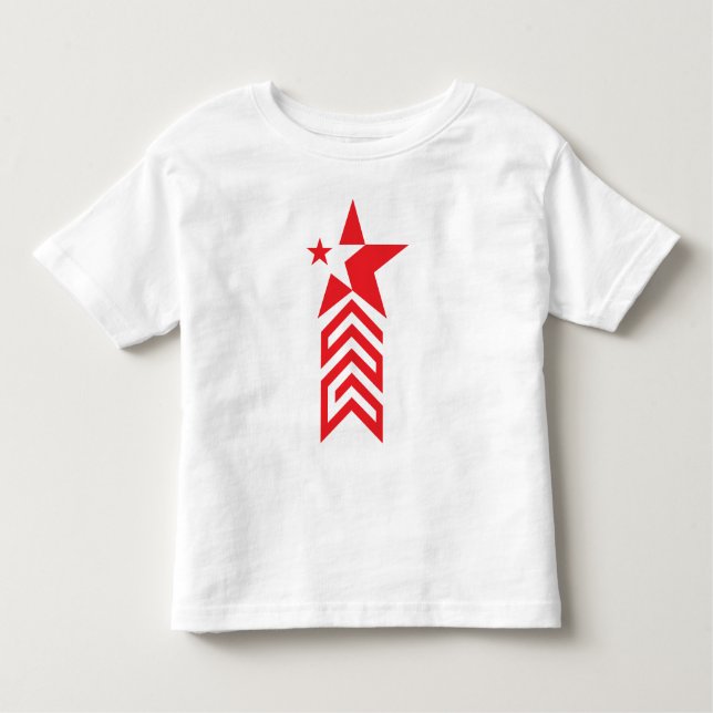 Red Star with Chevron Arrows Toddler T-Shirt (Front)
