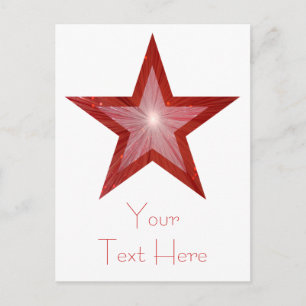 Red Star 'Your Text' postcard white