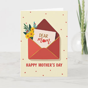 Red Starburst Mothers Day Card