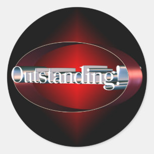 Red Starburst Outstanding Sticker