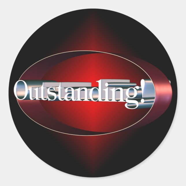 Red Starburst Outstanding Sticker (Front)