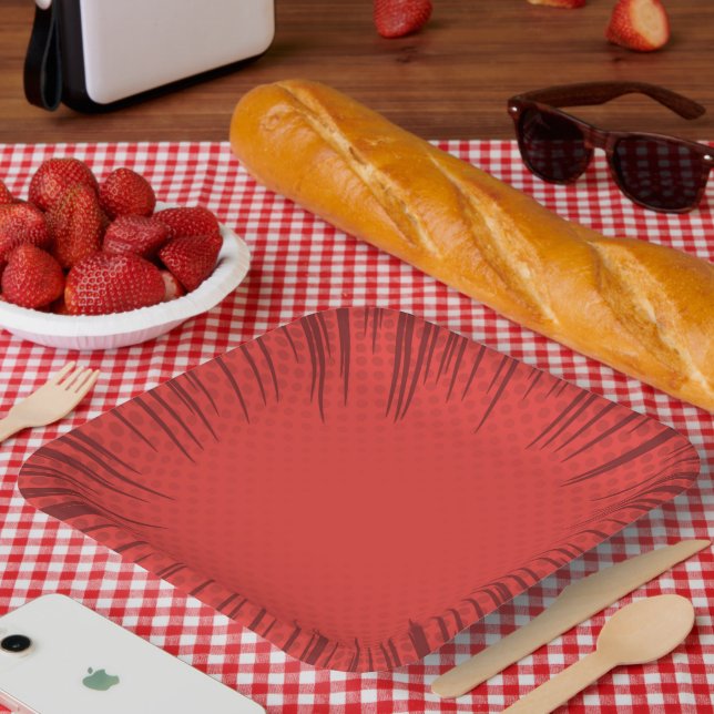 Red Starburst Paper Plate (Picnic)