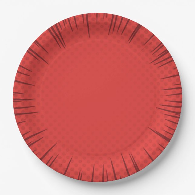 Red Starburst Paper Plate (Front)
