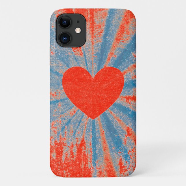 Red starburst valentine heart Case-Mate iPhone case (Back)