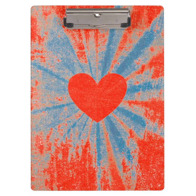 Red starburst valentine heart clipboard (Front)