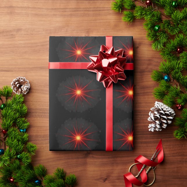 Red Starburst Wrapping Paper (Holiday Gift)