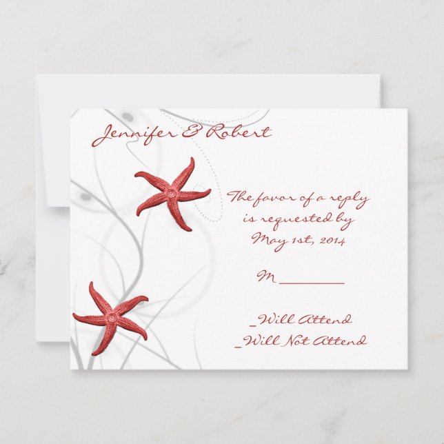 Red Starfish and Silver Coral Response Card (Front)