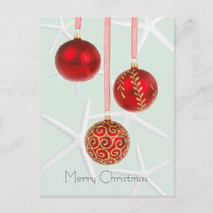 Red Starfish Tropical Christmas Postcards