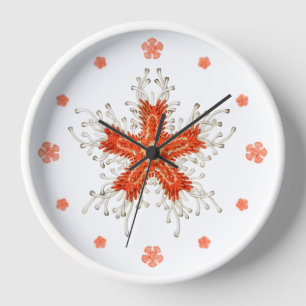 Red starfish vintage style Wall Clock