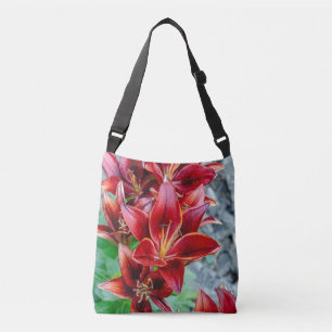 Red Stargazer Lily – Edmonton Nature Photography Crossbody Bag