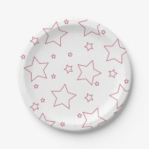 Red Stars 4th of July PartyPaper Plate