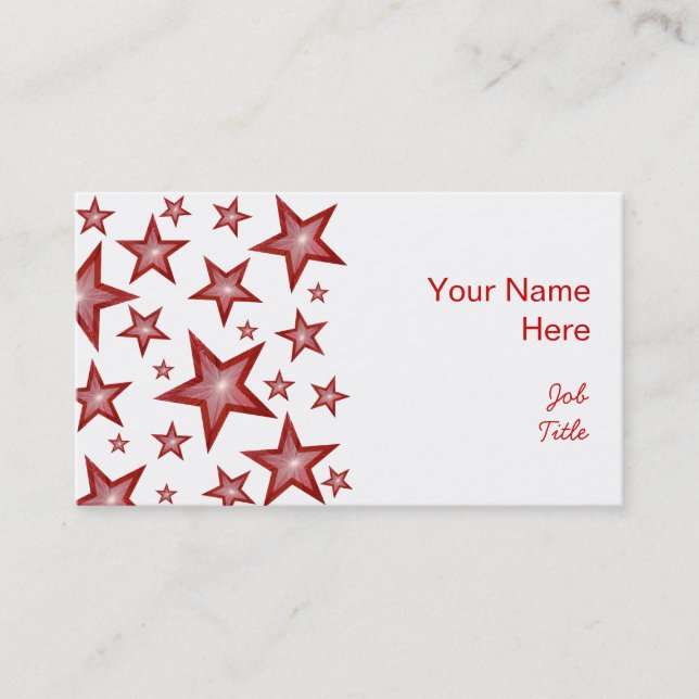 Red Stars business card side white (Front)