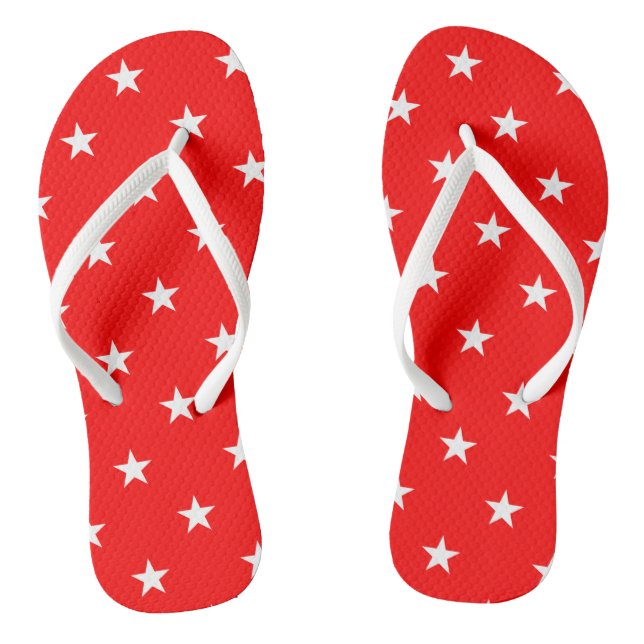 Red Stars Flip Flops (Footbed)