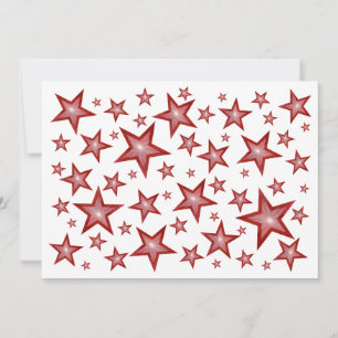 Red Stars invitation white