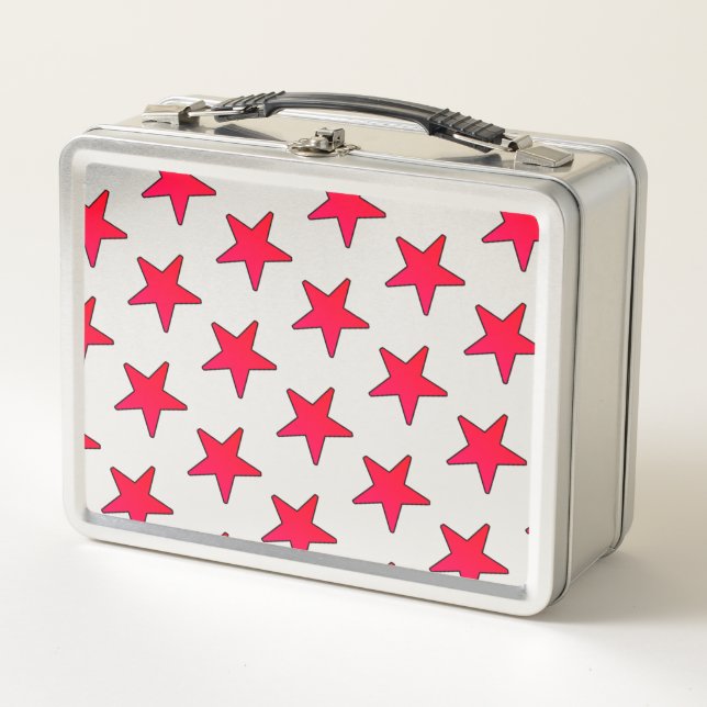 Red Stars Metal Lunch Box (Front)