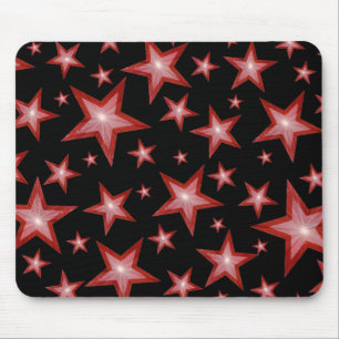 Red Stars mousepad black