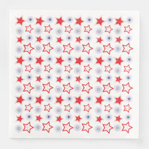 Red Stars Paper Napkins
