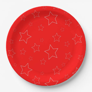 Red Stars Paper Plate
