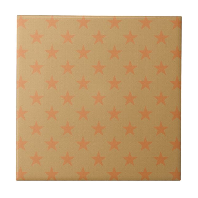 Red stars pattern ceramic tile (Front)