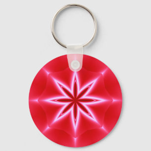 Red stars pattern key ring