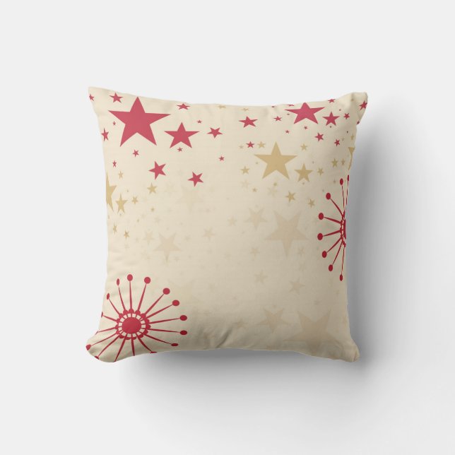 Red Stars & Satellites Modern Style Cushion / Pill (Front)