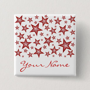 Red Stars 'Your Name' button white