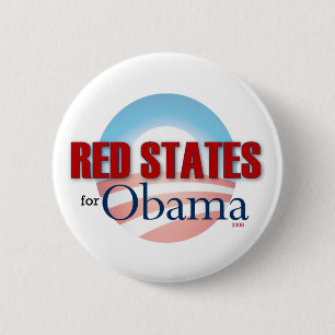 Red States for Obama 6 Cm Round Badge