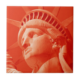 Red Statue of Liberty Ceramic Tile