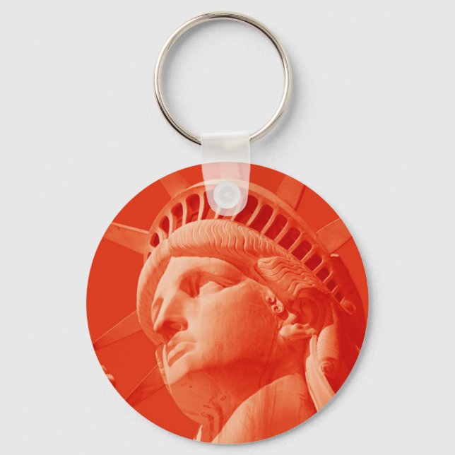 Red Statue of Liberty Key Ring (Front)