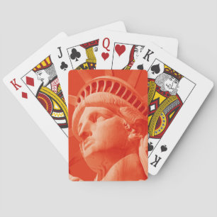 Red Statue of Liberty Playing Cards