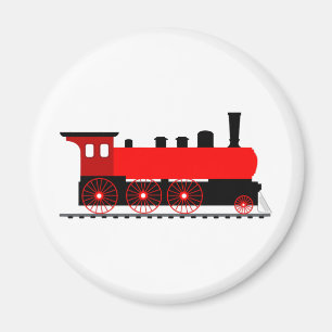 Red Steam Train Magnet