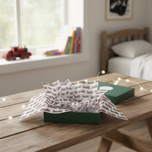 Red Steam Train Tissue Paper