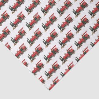 Red Steam Train  Tissue Paper