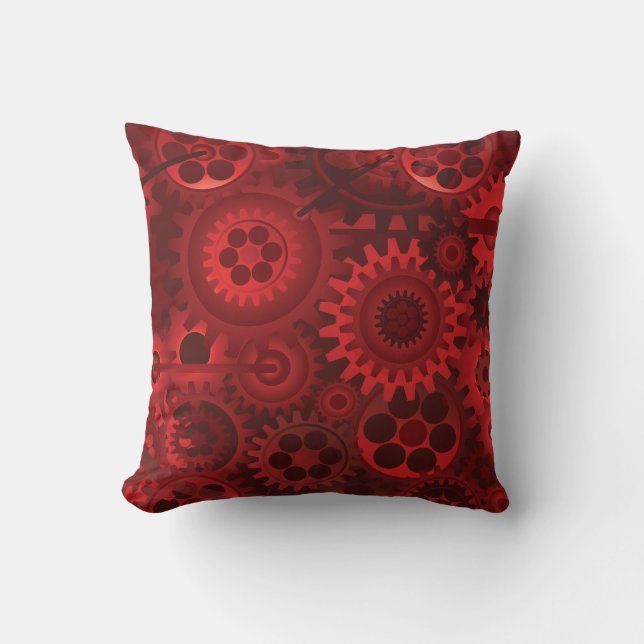 Red Steampunk Cushion (Front)