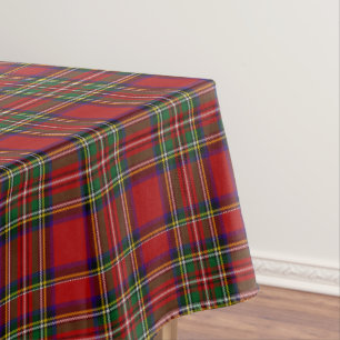 Red Stewart Royal Tartan Large Plaid Scottish Clan Tablecloth