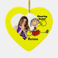 Red Stick Figure Cheerleader Ornament