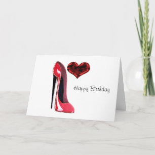 Red Stiletto Shoe and 3D Heart Card