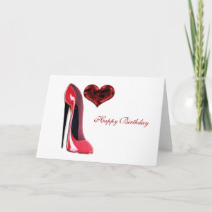 Red Stiletto Shoe and 3D Heart Card