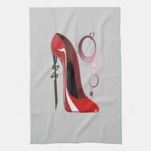 Red Stiletto Shoe Art and Bangles Tea Towel