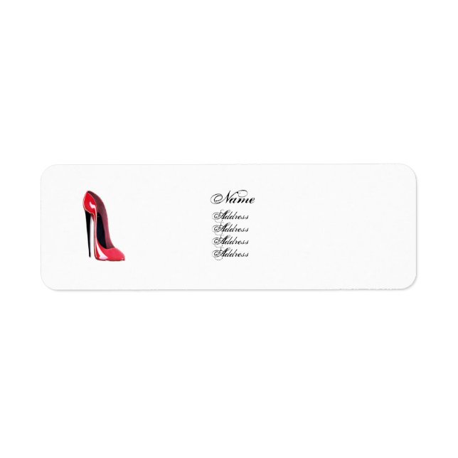 Red Stiletto Shoe Label Return Address Label (Front)