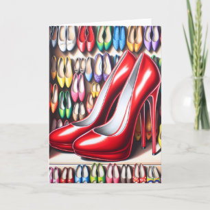 Red Stiletto Shoes Birthday Card