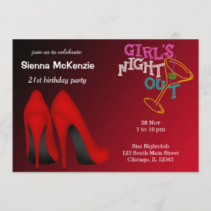 Red Stilettos birthday Invitation