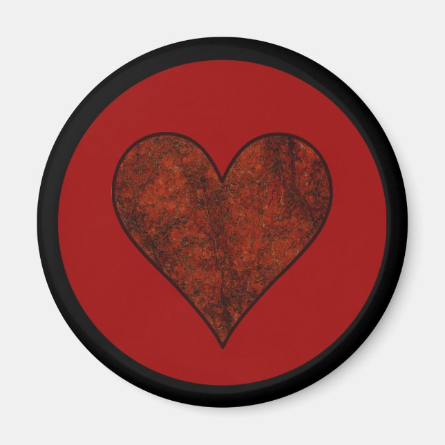 Red Stone Heart Magnet (Front)
